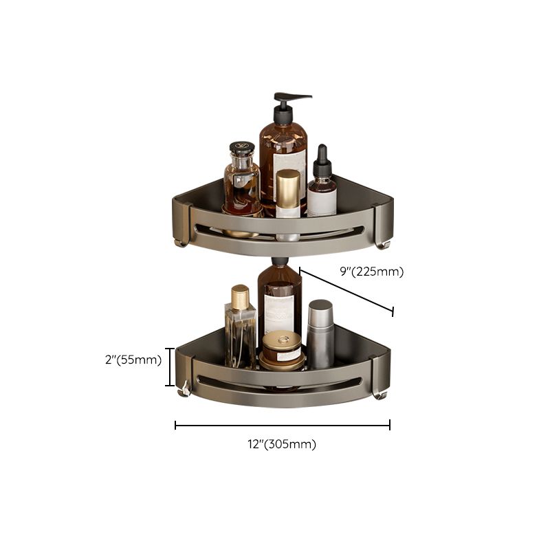 BowLift | Contemporary Aluminum Bathroom Accessory Set Gray Bath Shelf