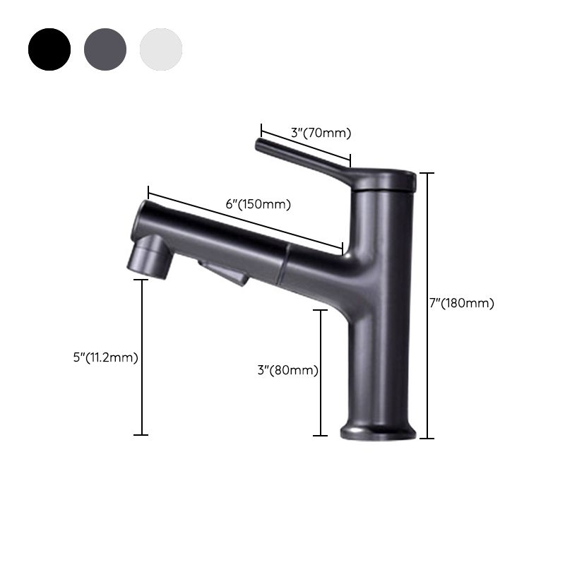 BowLift | Modern Style Extendable Vessel Faucet Single Handle Low Arc Copper Vessel Faucet