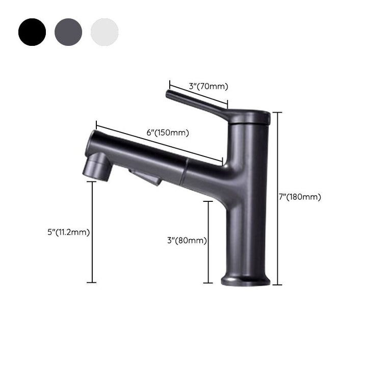 BowLift | Modern Style Extendable Vessel Faucet Single Handle Low Arc Copper Vessel Faucet