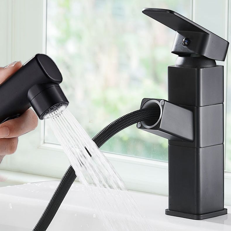 BowLift | Bathroom faucet with pull-out lever handle Single hole basin mixer