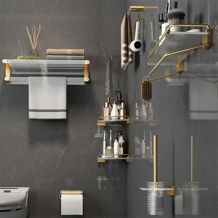 BowLift | Modern Bathroom Accessories Set Bathroom Shelf Gold Towel Holder Bathroom Hardware Set