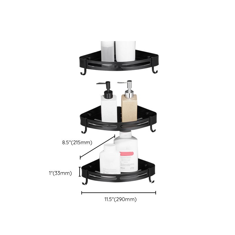 BowLift | Modern Aluminum Bathroom Accessory Set Black/ Silver Bathroom Shelf