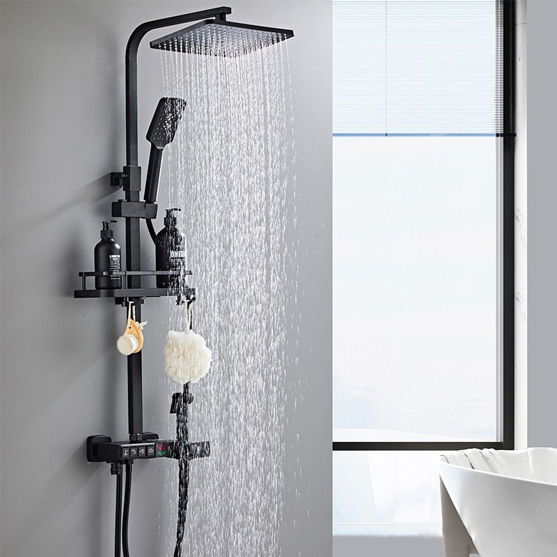BowLift | Modern Style Brass Shower System Adjustable Spray Pattern Wall Mounted Shower Combination