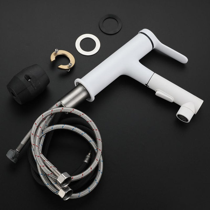 BowLift | Modern Extendable Sink Faucet Bathroom Faucet Brass 1 Handle Sink Faucet with Water Hose