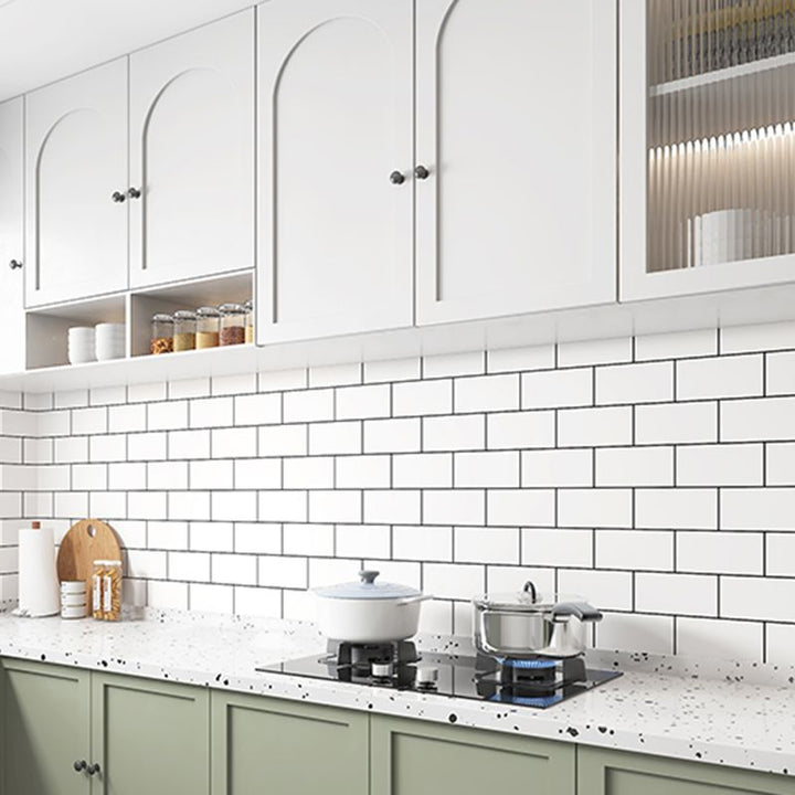 BowLift | Modern Peel and Stick Tile PVC Rectangular 10 Pack Peel & Stick Field Tile for the Kitchen