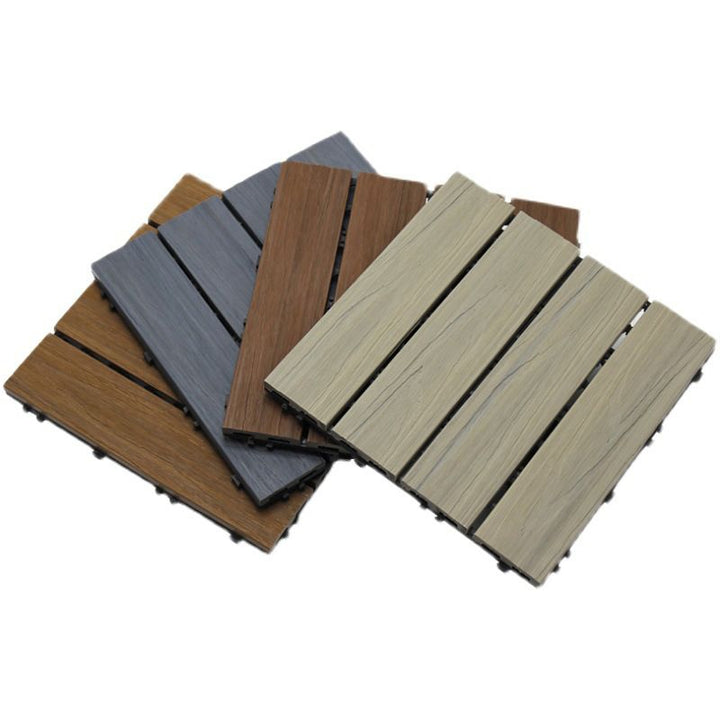 BowLift | 12" X 12" 4-Slat Square PVC Floor Tiles Snap-Fit Installation Floor Tiles