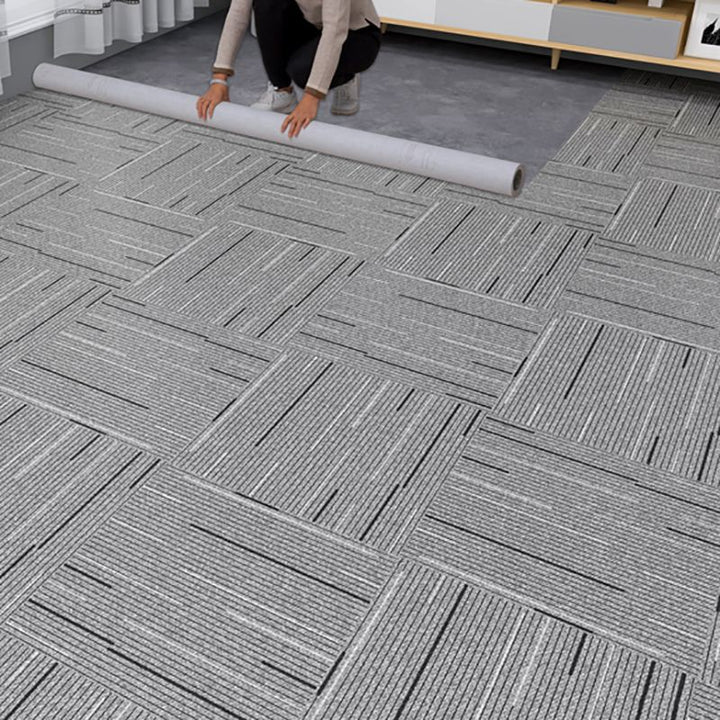 BowLift | Scratch-resistant plastic floor Rectangular fabric look square edge floor