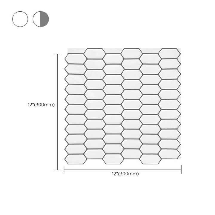 BowLift | Modern Peel & Stick Field Tile PVC Hexagon Mosaic Tile Peel and Stick Back Wall