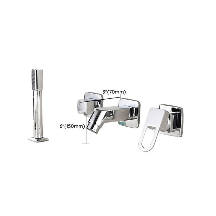 BowLift | Wall Mounted Faucet Brass Lever Handle Bathroom Faucet Hand Shower