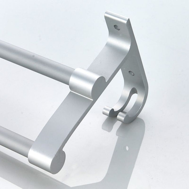 BowLift | Silver Modern Bathroom Accessory Set with Bath Shelf/Towel Rack & Bathrobe Hook
