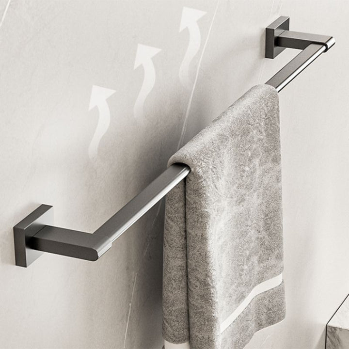 BowLift | Modern bathroom accessory set Bathroom shelf Towel bar gray bathroom accessory set