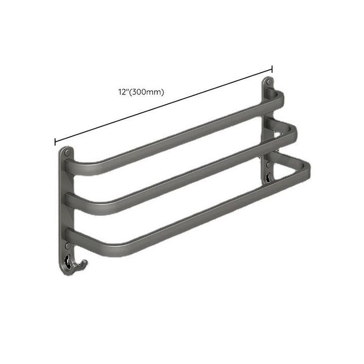 BowLift | 2-piece modern bathroom accessory set made of aluminum matte gray towel bar