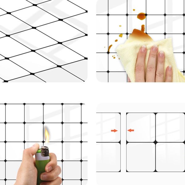 BowLift | Quadrat Peel and Stick Back Wall Tile PVC Peel and Stick Tile for the Kitchen
