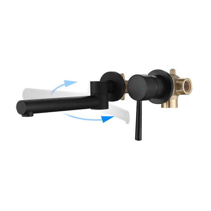 BowLift | Industrial Wall-Mounted Bathroom Faucet 2-Hole Swivel Spout Basin Faucet