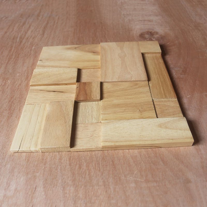 BowLift | Mosaic Wood Wall Cladding Glue Living Room Modern Style Wood Plank