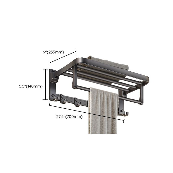 BowLift | Modern Bathroom Accessories Set Gray Towel Bar Bathroom Shelf Bathroom Hardware