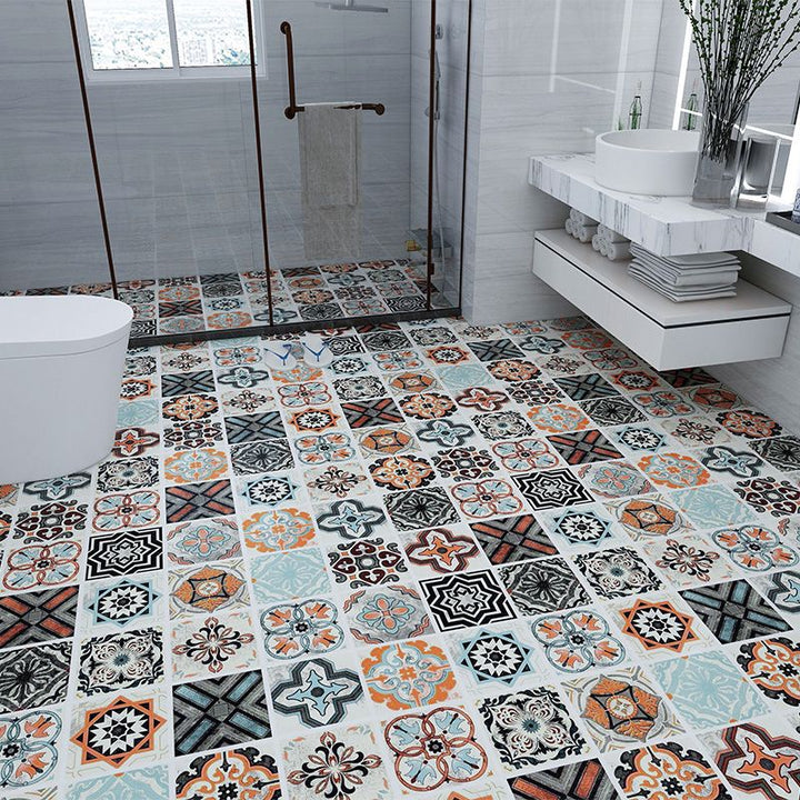 BowLift | Modern vinyl floor planks for peeling and sticking Geometrically printed PVC flooring