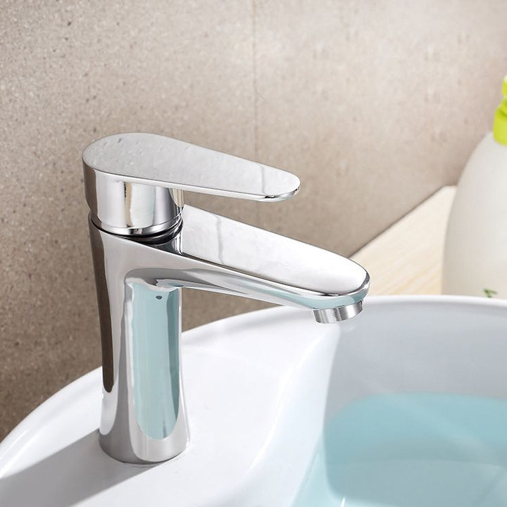 BowLift | Modern Basin Tap Monochrome Center Mount Low Arc Faucet for Bathroom