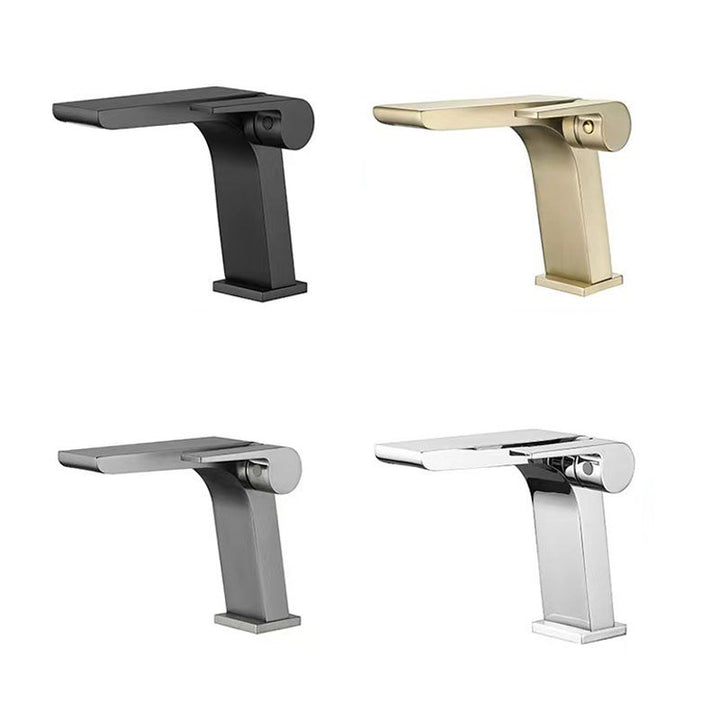 BowLift | Modern vessel faucet brass lever waterfall spout sink faucet