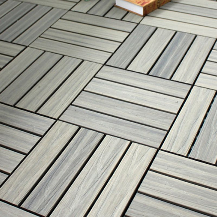 BowLift | 12" X 12" 4-Slat Square PVC Floor Tiles Snap-Fit Installation Floor Tiles