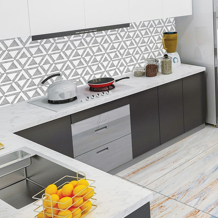 BowLift | PVC Peel & Stick Tile Kitchen waterproof splash guard Peel and Stick Wall Tile Set of 18