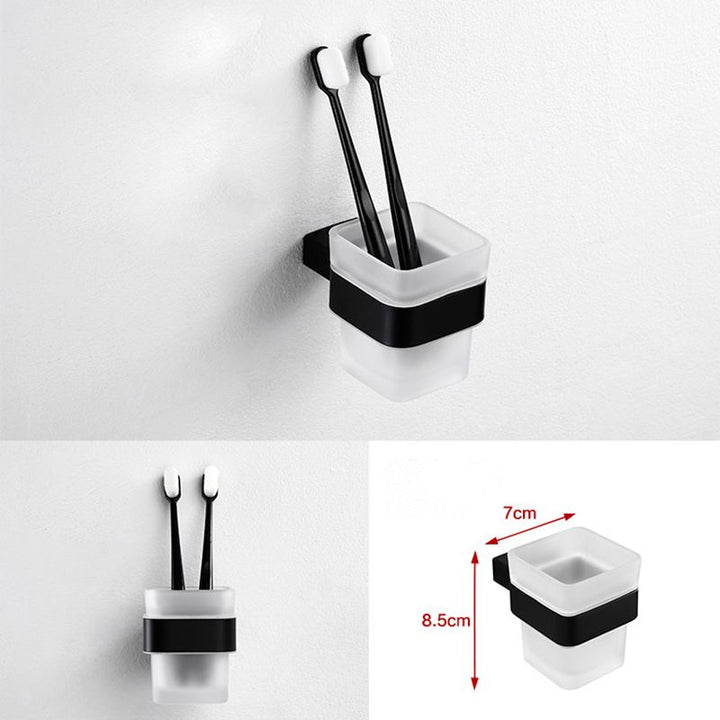 BowLift | Traditional Bathroom Accessories Hardware Set in Black Metal