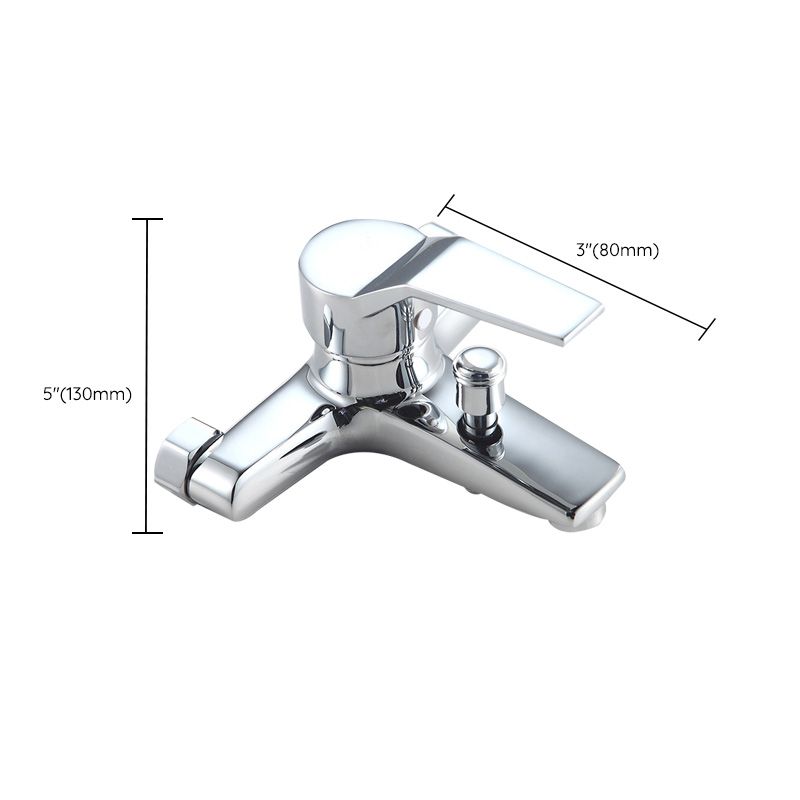BowLift | Modern Silver Faucet Copper with 1-Handle 2-Hole Bathroom Faucet