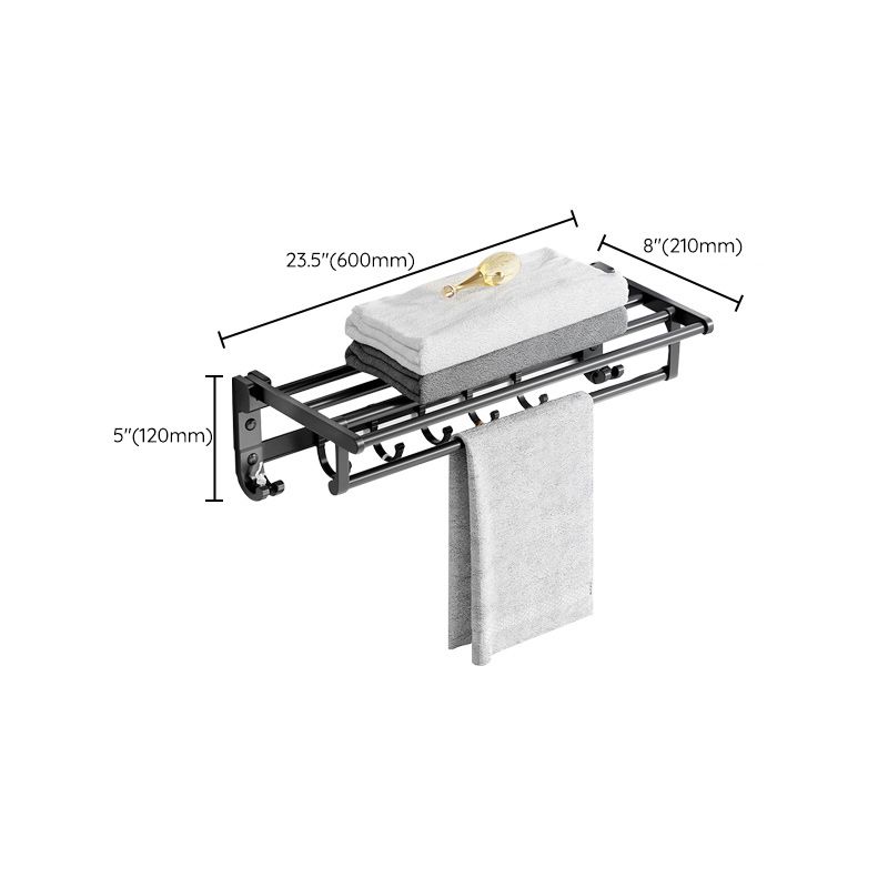 BowLift | Modern Aluminum Bathroom Accessory Set Matte Black Bathroom Shelf/Towel Holder/Paper Holder
