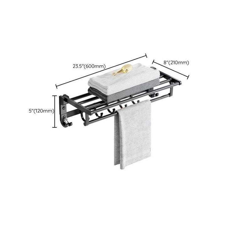 BowLift | Modern Aluminum Bathroom Accessory Set Matte Black Bathroom Shelf/Towel Holder/Paper Holder