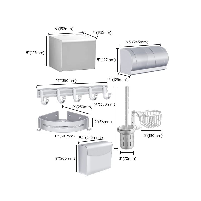 BowLift | Modern Bathroom Accessories Hardware Set Silver Bathroom Accessories Kit