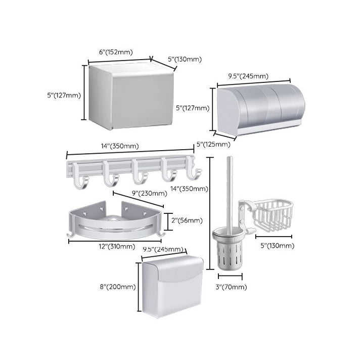 BowLift | Modern Bathroom Accessories Hardware Set Silver Bathroom Accessories Kit