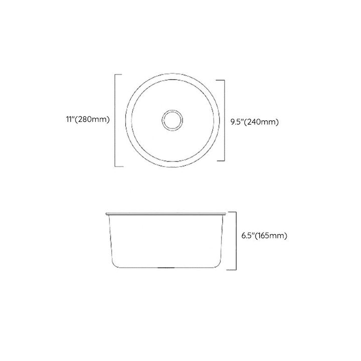 BowLift | Classic Round Wash Basin Stainless Steel Built-in Basin Non-slip Round Basin for the Kitchen