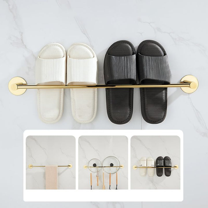 BowLift | 2-piece bathroom accessory set modern stainless steel slipper rack
