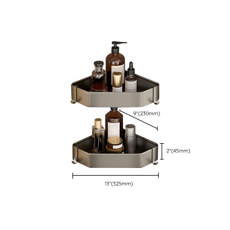 BowLift | Contemporary Aluminum Bathroom Accessory Set Gray Bath Shelf