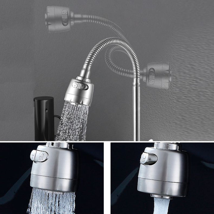 BowLift | Modern Bridge Faucet 304 Stainless Steel Knob Handle Swivel Spout Wall Mounted Faucet