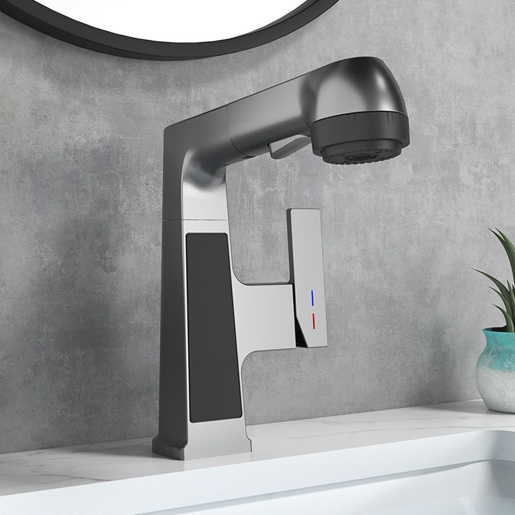 BowLift | Modern Sink Faucet Pull-Down Lever Handle Brass Faucet Bathroom
