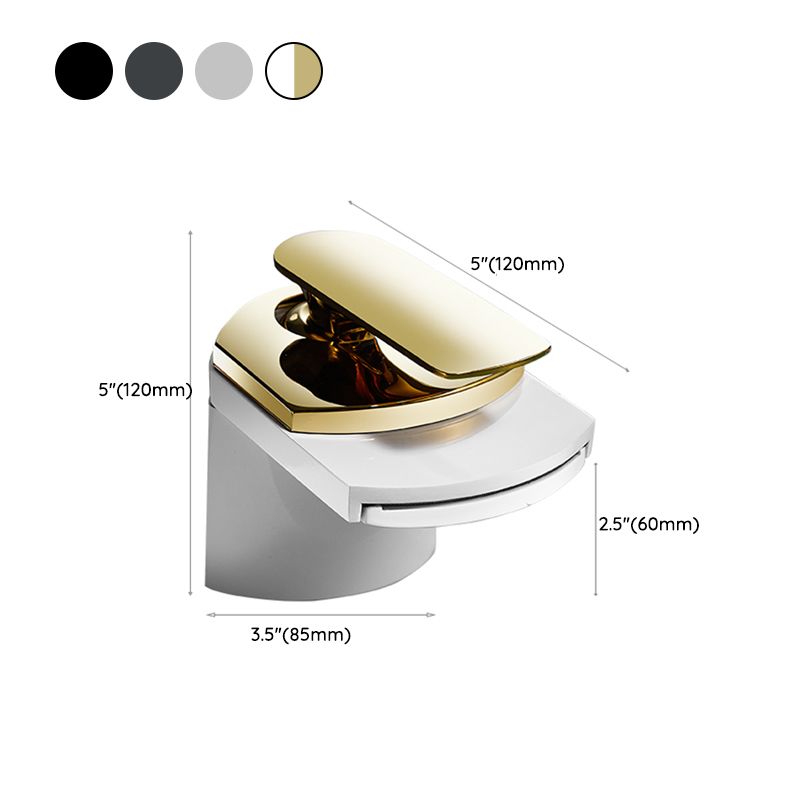 BowLift | Bathroom Sink Faucet Lever Handle Brass Waterfall Spout Sink Faucet