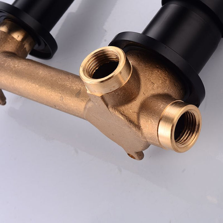 BowLift | Lever handles Wall-mounted bathroom faucet High-arch sink faucet