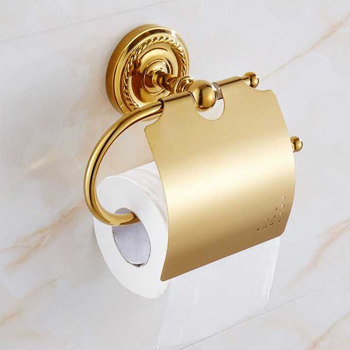 BowLift | Traditional Golden Bathroom Accessories Set Copper Bathroom Set