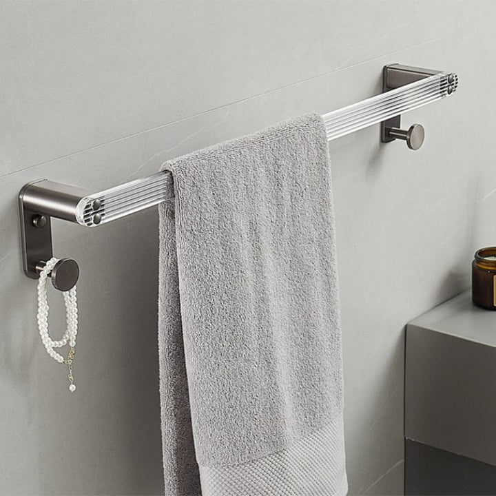 BowLift | Modern Bathroom Set Gray Towel Rack Bathroom Shelf Bathroom Accessories Set