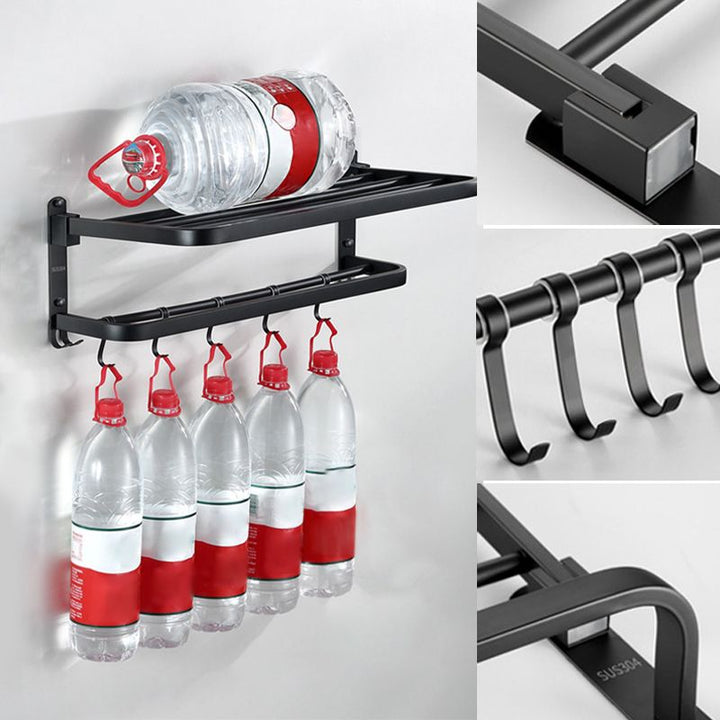 BowLift | Modern Bathroom Accessories Black Paper Holder Bathroom Shelf Bathroom Accessory Set