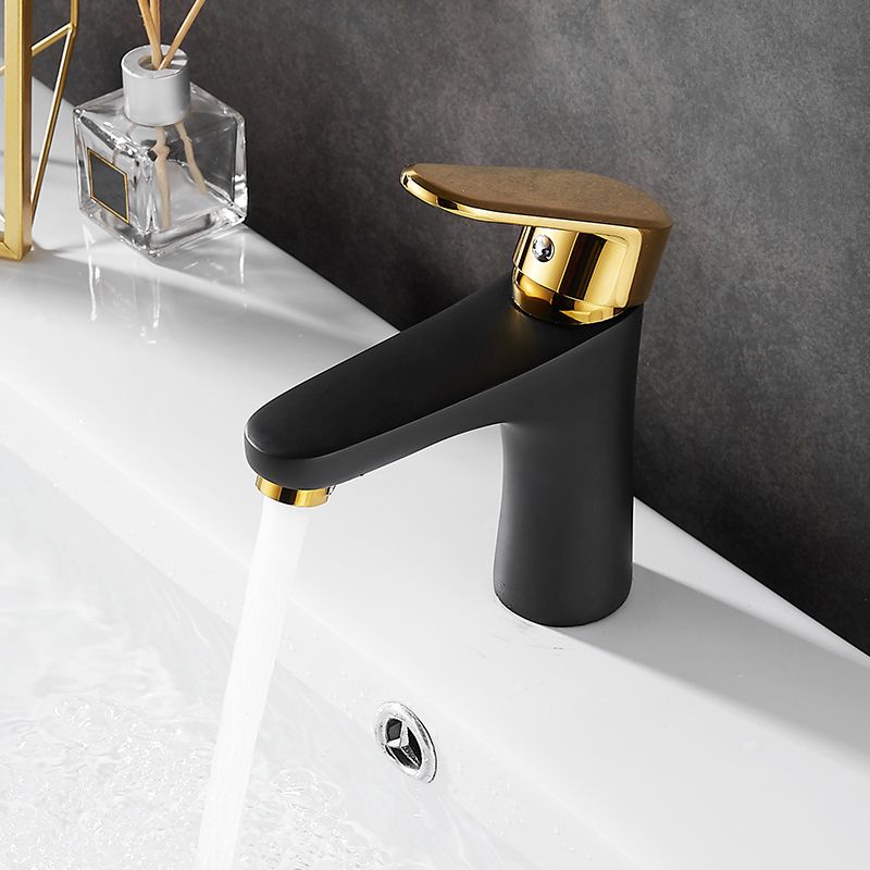BowLift | Black-Gold Vessel Sink Faucet Lever Handle Low Arc Vessel Faucet