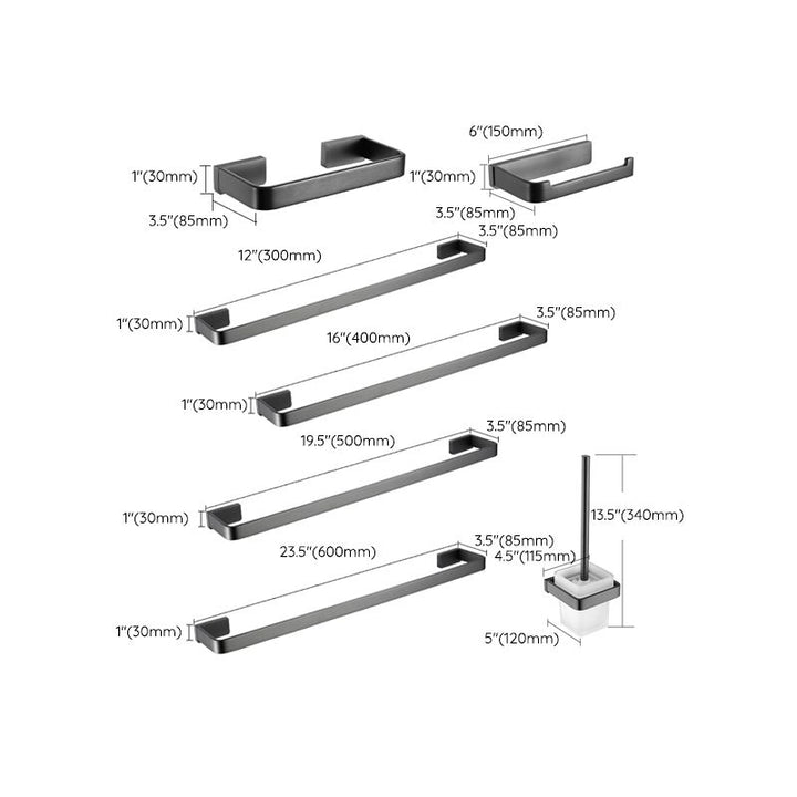 BowLift | Gray metal modern bathroom accessories as a single item or as a set