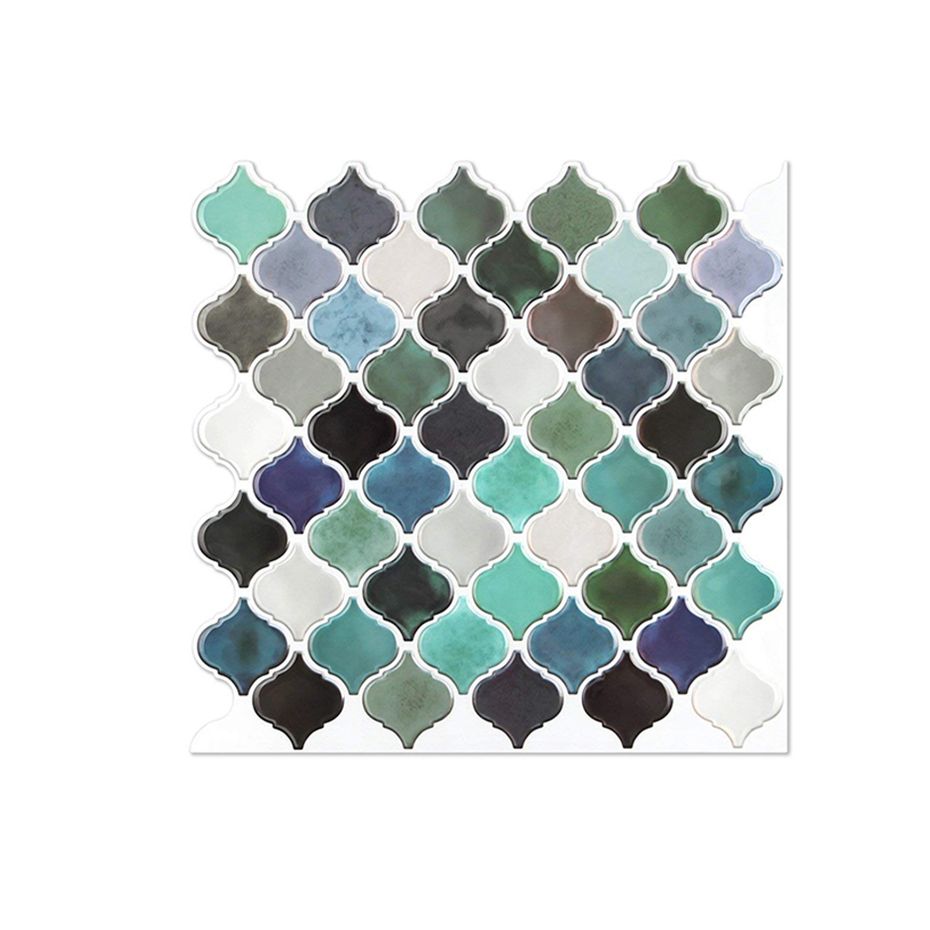 BowLift | Square Peel & Stick Mosaic Tiles Plastic Arabesque Peel and Stick Wall Tile