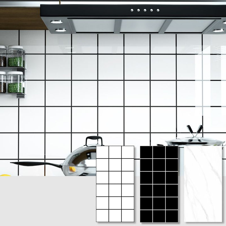 BowLift | Modern Peel & Stick Field Tiles Plastic Rectangular Grid 5-Pack Wallpaper for the Kitchen
