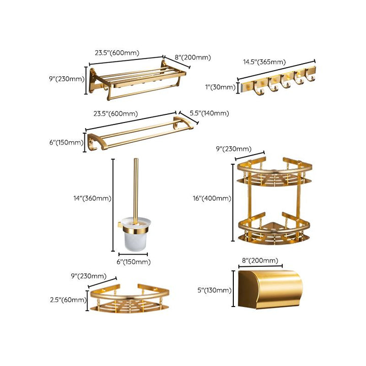 BowLift | Gold 7-piece Bathroom Accessory Set Vintage Bathroom Accessory Set