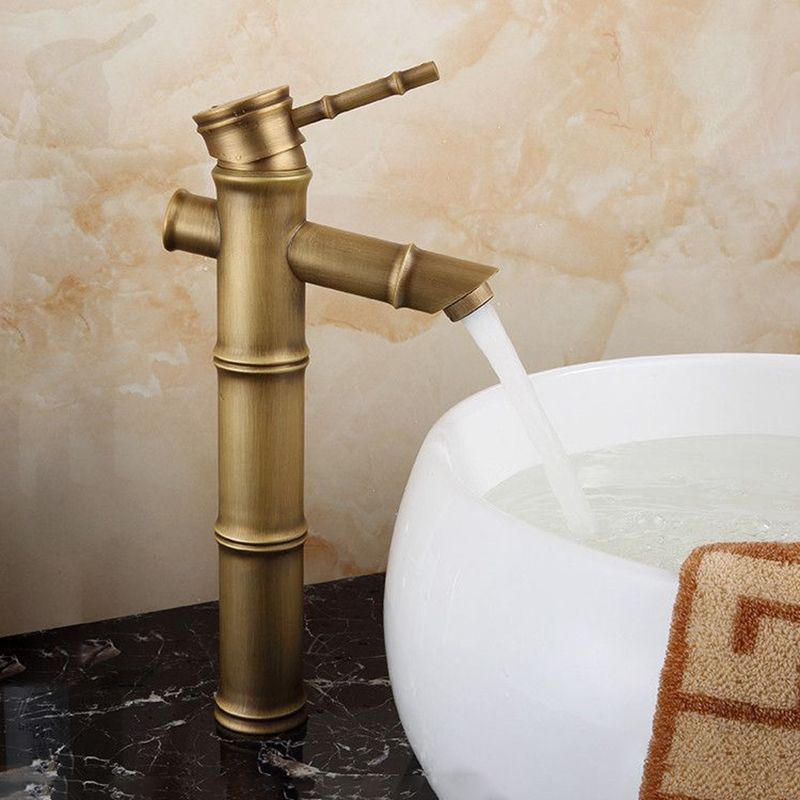 BowLift | Farmhouse Brass Bathroom Faucet With Lever Handle Single Hole Sink Faucet