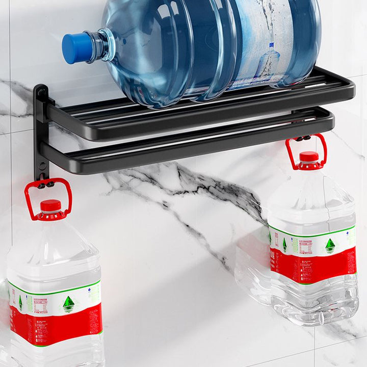 BowLift | Modern Aluminum Bathroom Accessory Set Matte Black Bathroom Shelf/Towel Holder/Paper Holder
