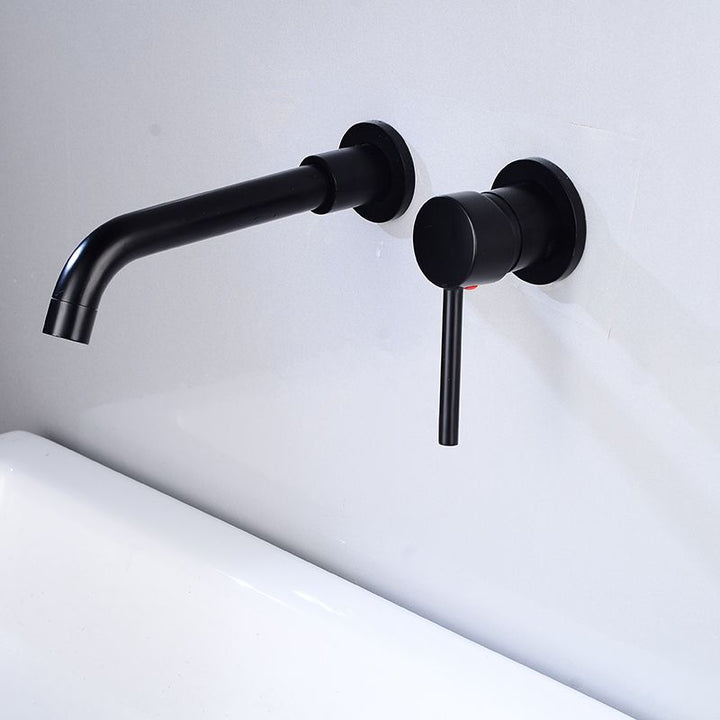 BowLift | Lever handles Wall-mounted bathroom faucet High-arch sink faucet