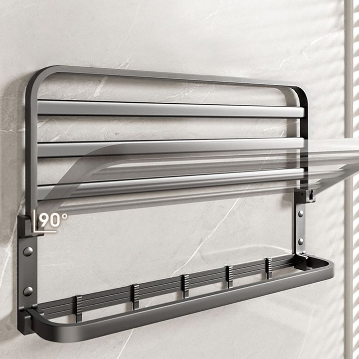 BowLift | Modern Bathroom Accessories Set Gray Towel Bar Bathroom Shelf Bathroom Hardware